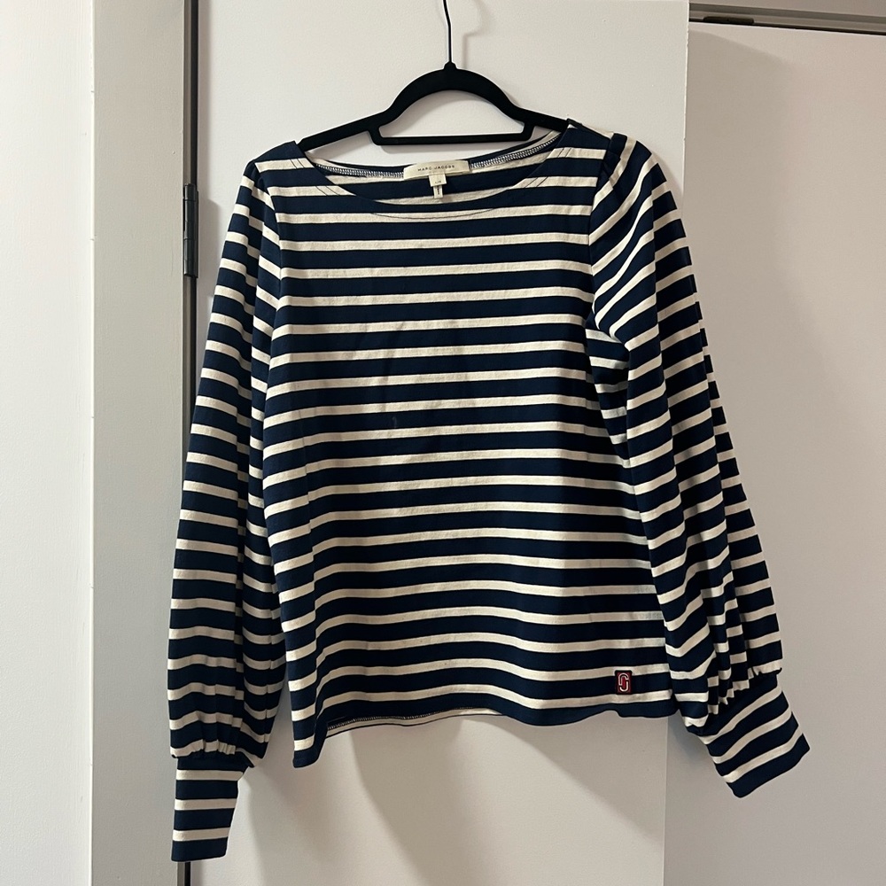 Marc Jacobs striped long sleeved cotton shirt.